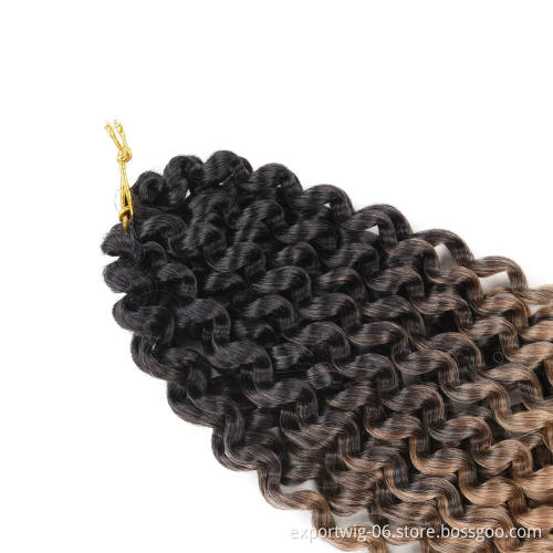 Passion Twist Crochet Hair Extension Synthetic Fiber Ombre Color 18inch Long Passion Water Wave Twists Braiding Hair